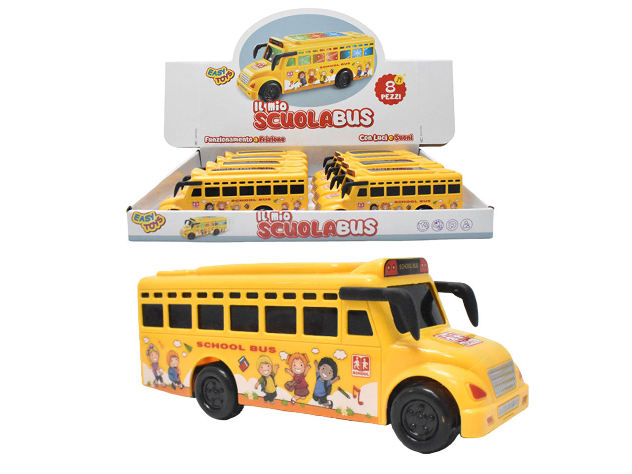 Il mio scuolabus a frizione con luci