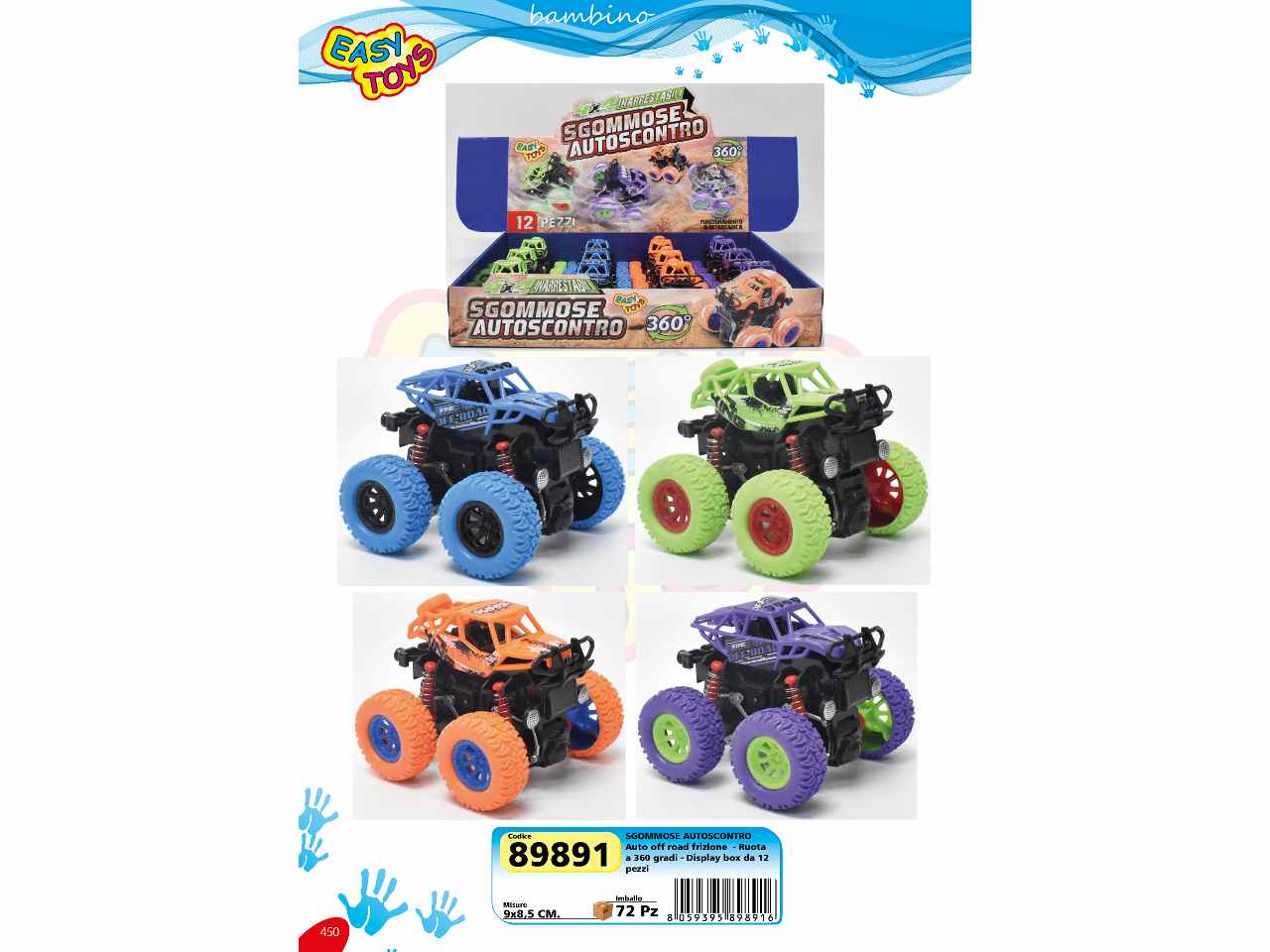 Sgommose autoscontro 12 pezzi assortiti