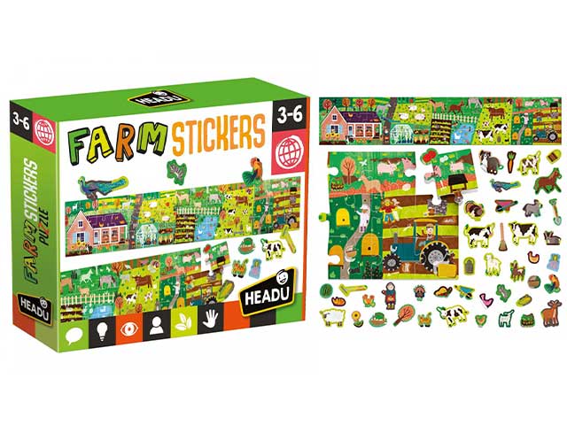 Puzzle+stickers la fattoria mu24926