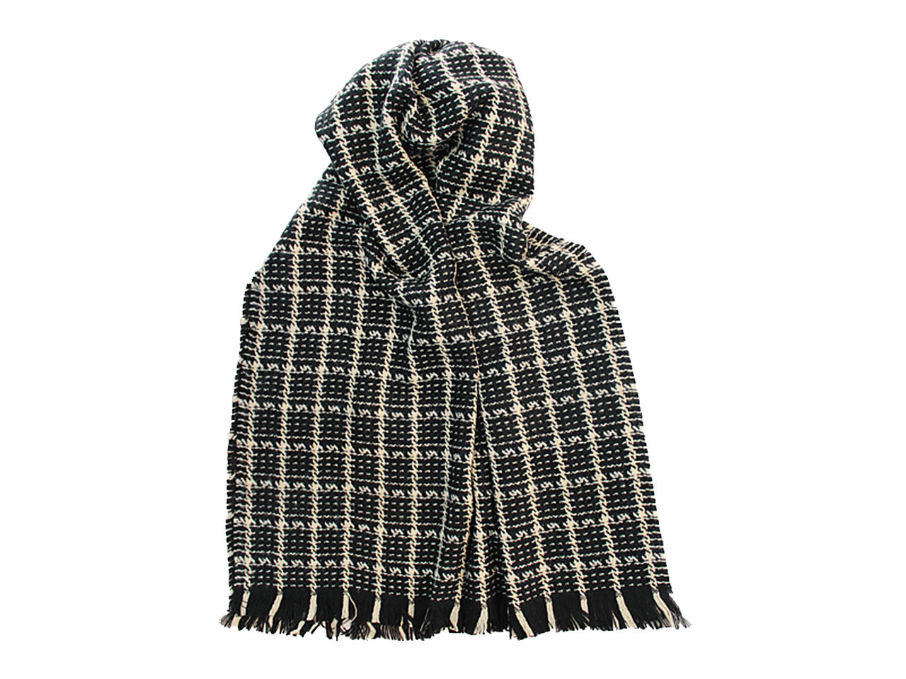 Sciarpa nera con righe lurex