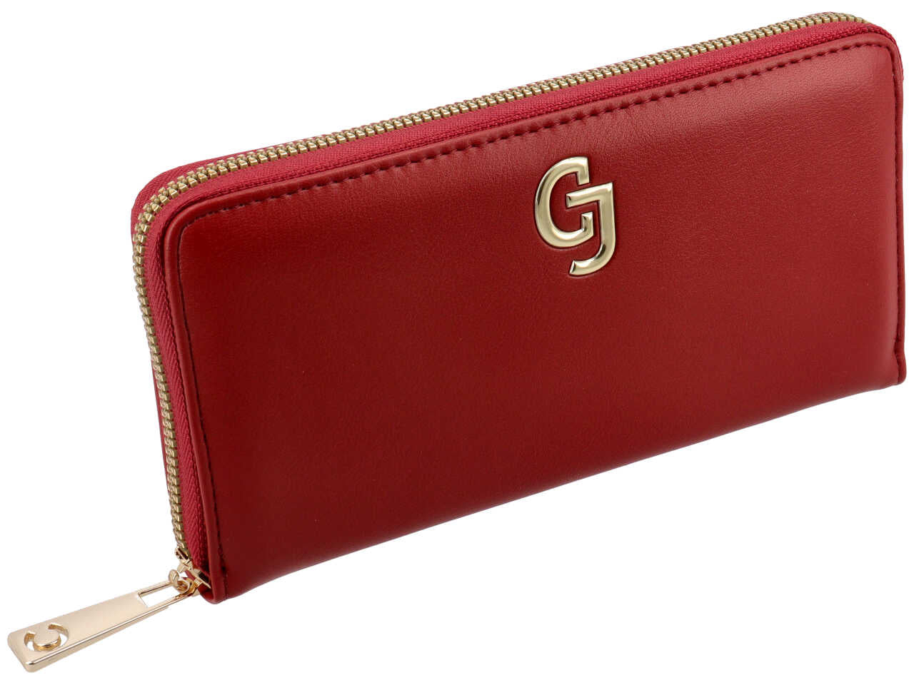 Portafoglio zip around con portachiavi stella collection rosso scuro 100% polyurethane