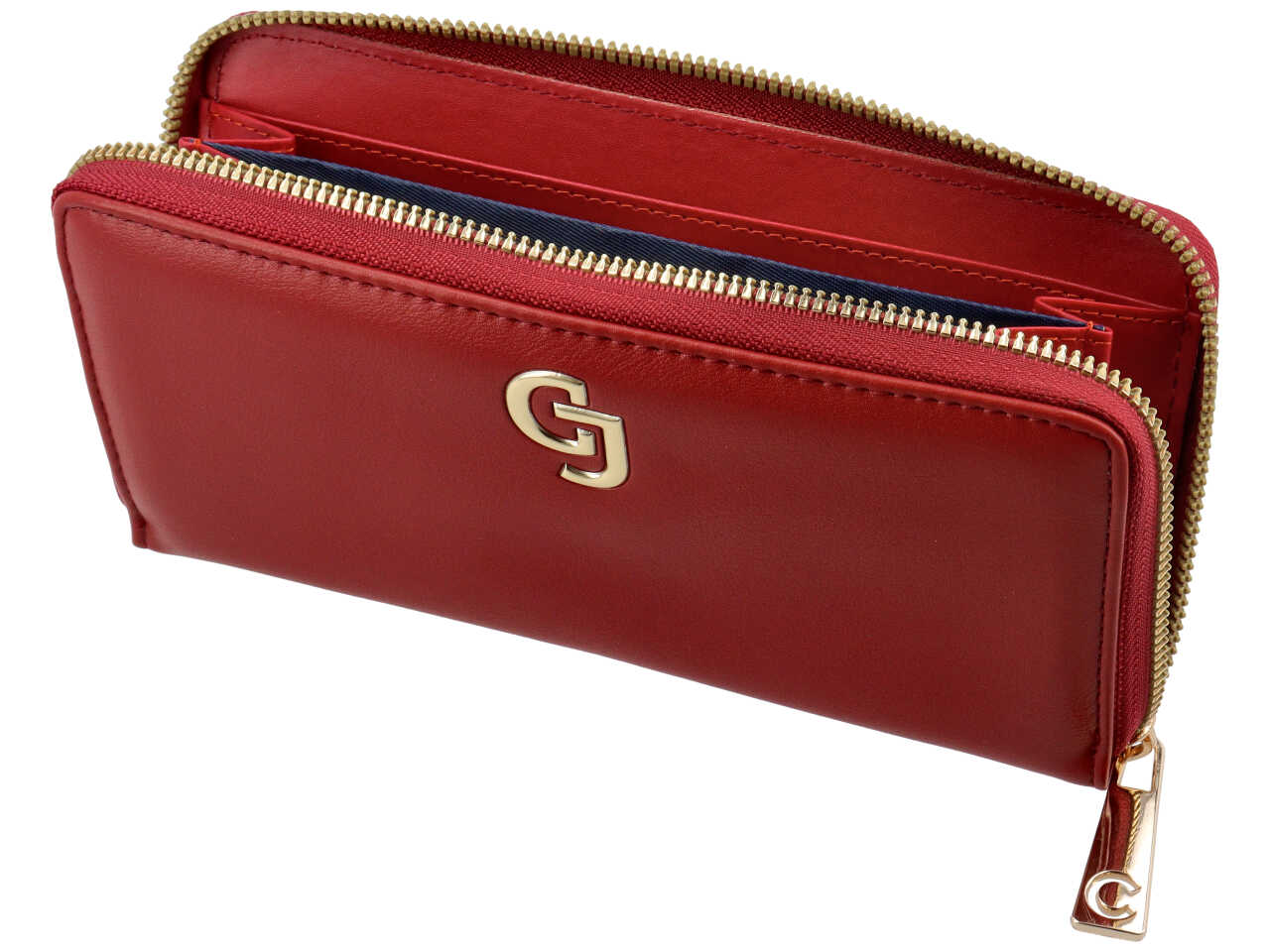Portafoglio zip around con portachiavi stella collection rosso scuro 100% polyurethane