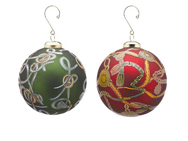 Sfera vetro rossa/verde d10cm briglie 683901,95