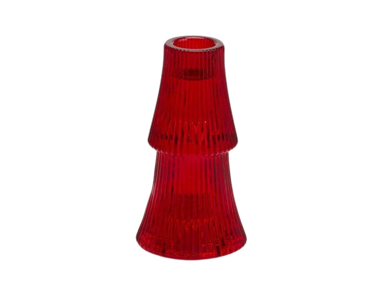 Portacandela albero di natale a strati misura h.12xd.6cm colore rosso