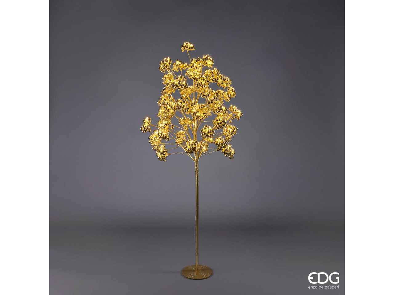 Albero faggio con 1568led h.180cm oro e bacche