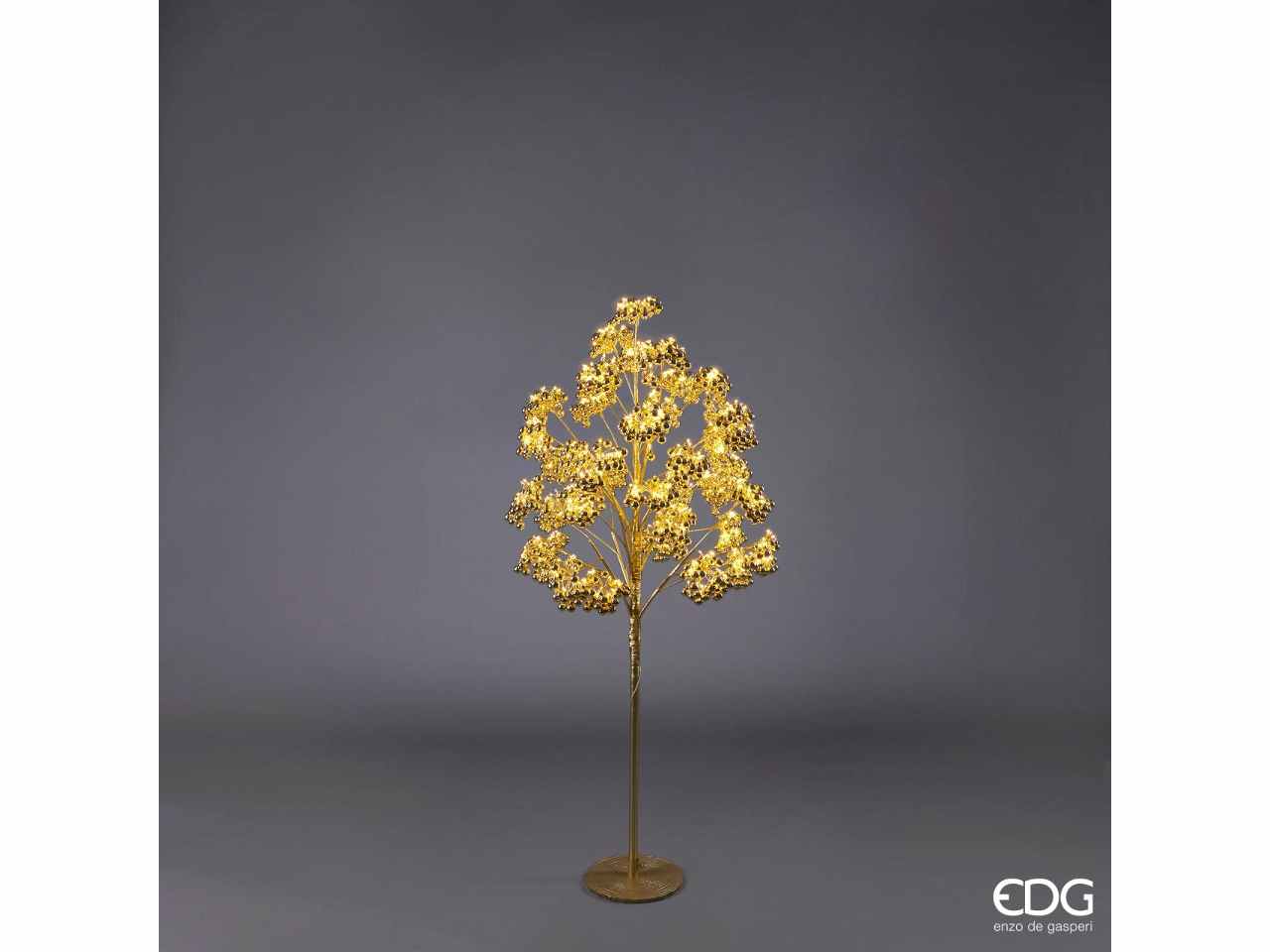 Albero faggio con 1120led h.150cm oro bacche $