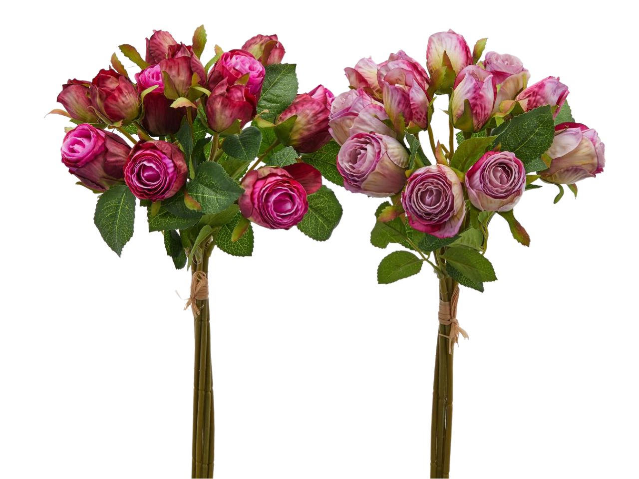 Mazzo di rose 12 fiori h.35cm in due assortimenti rosa