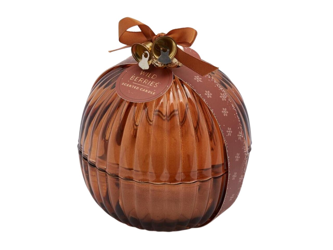 Candela a sfera in vetro misura h.11,5xd.11cm colore ambra