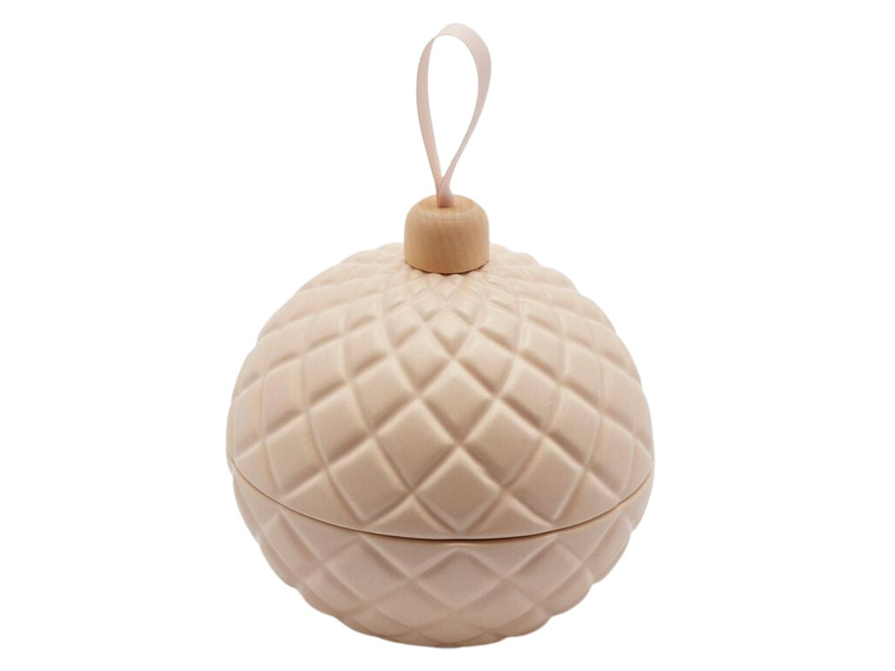 Candela a forma di palla di natale princess of the night in cera e ceramica 13 cm - EDG