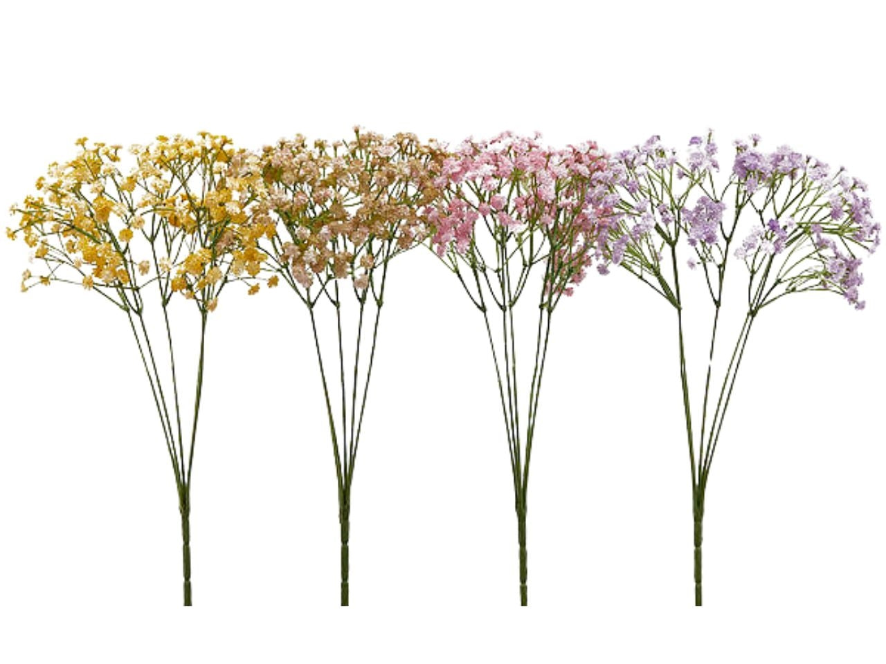 Nebbiolina artificiale colori assortiti a 5 rami in plastica da 40 cm - EDG