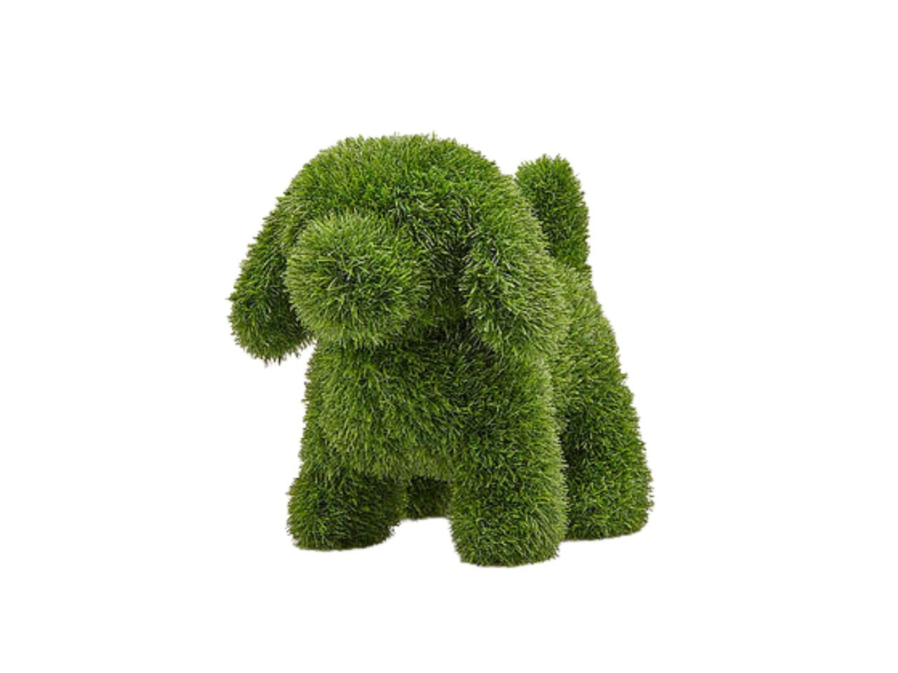 Decoro erboso a forma di cane h.33x23x35cm verde