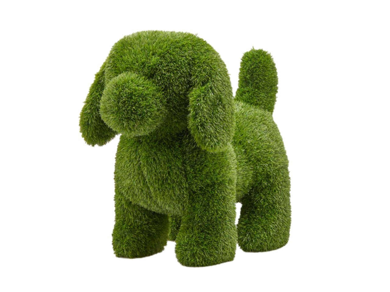 Decoro erboso a forma di cane h.60x34x65cm verde