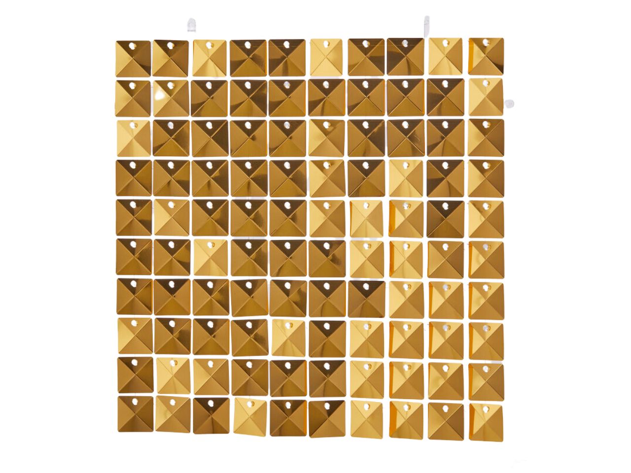 Tenda glitter a spicchi quadrata dorata in plastica lucida 30x30 cm - EDG