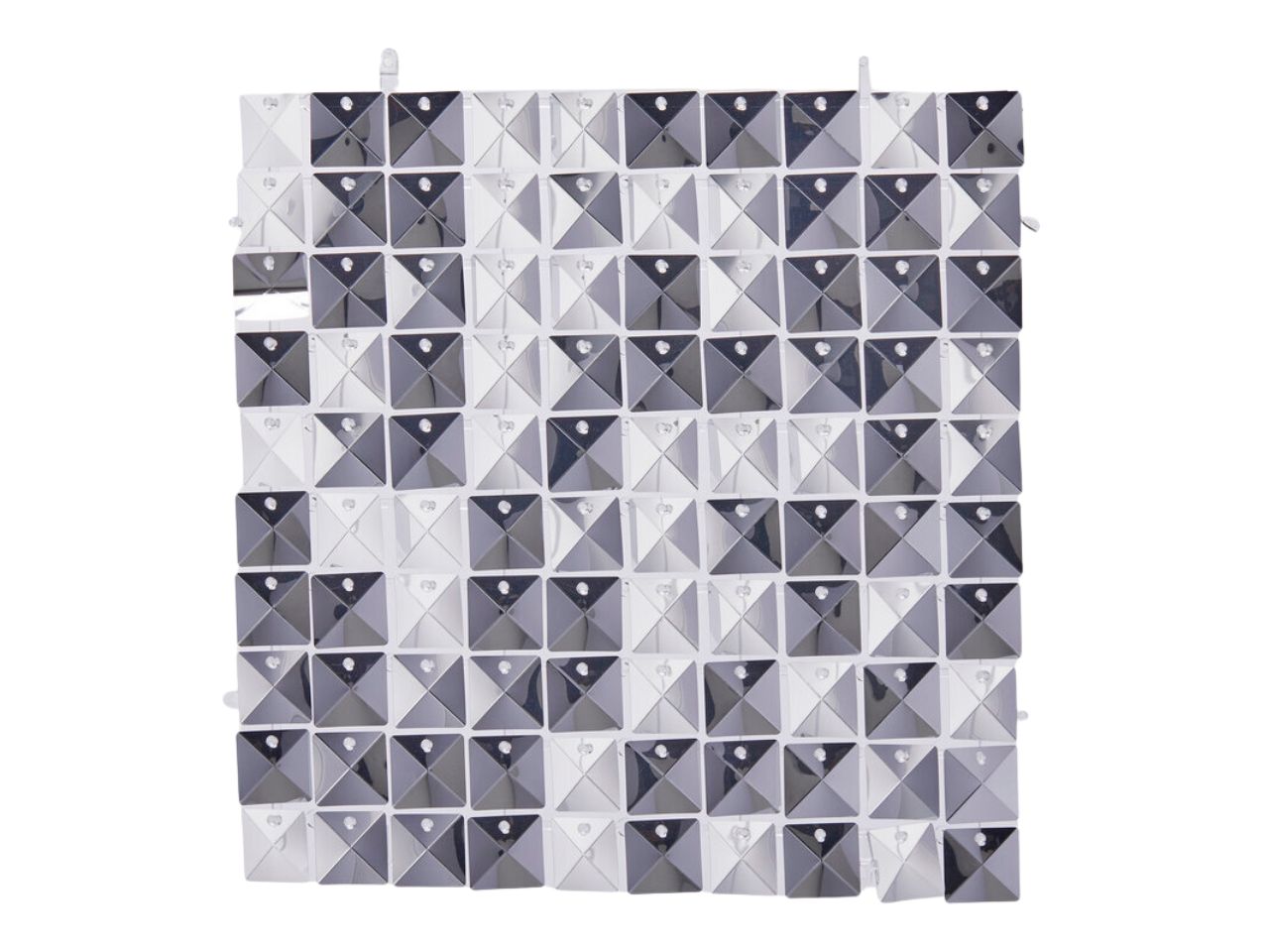 Tenda glitter a spicchi quadrata argentata in plastica lucida 30x30 cm - EDG