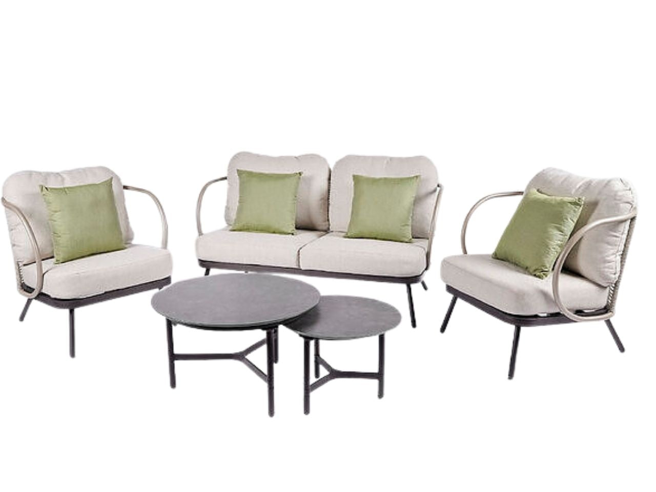 Set da giardino kendo 5 pezzi colore grigio chiaro