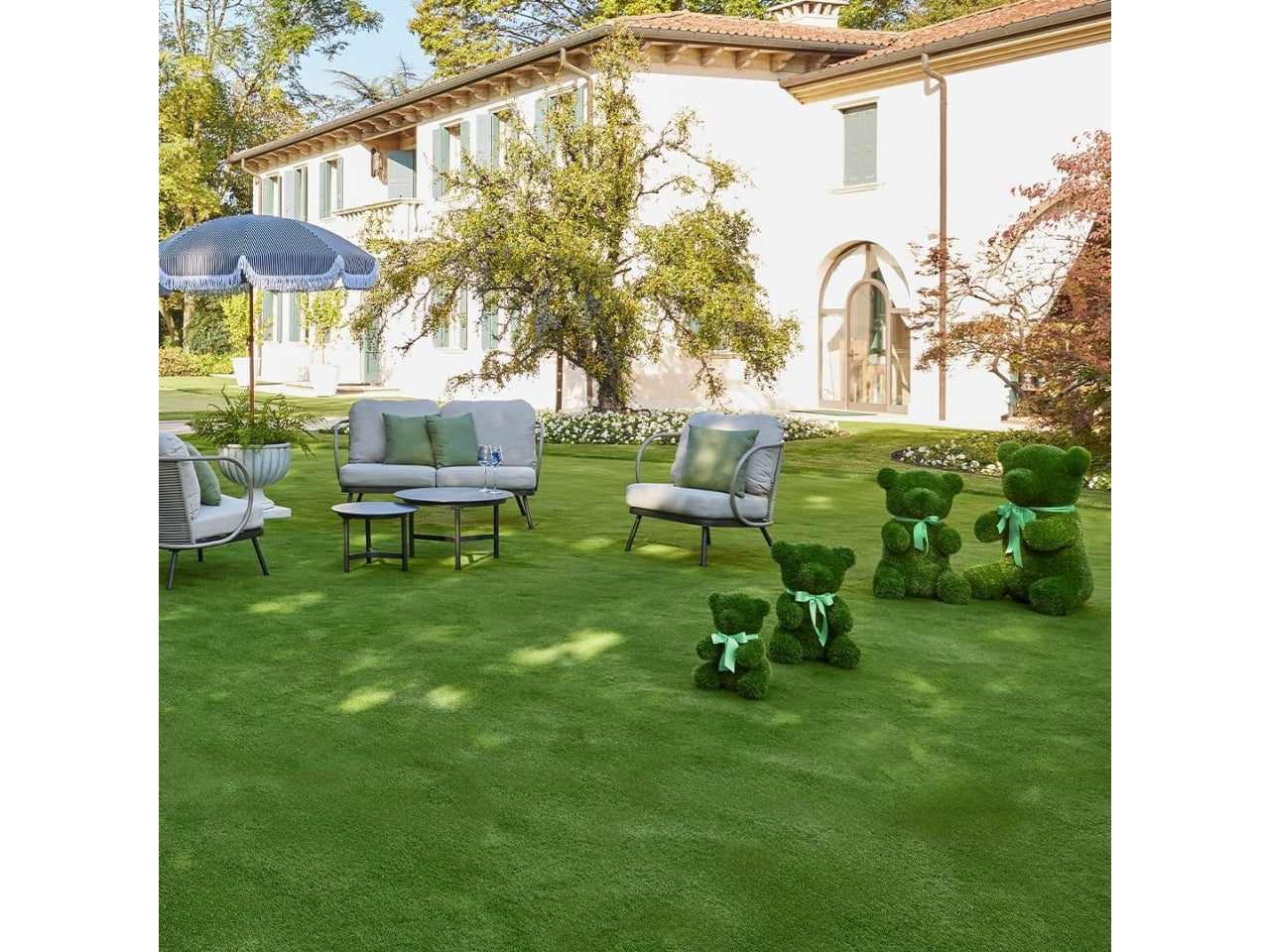 Set da giardino kendo 5 pezzi colore grigio chiaro