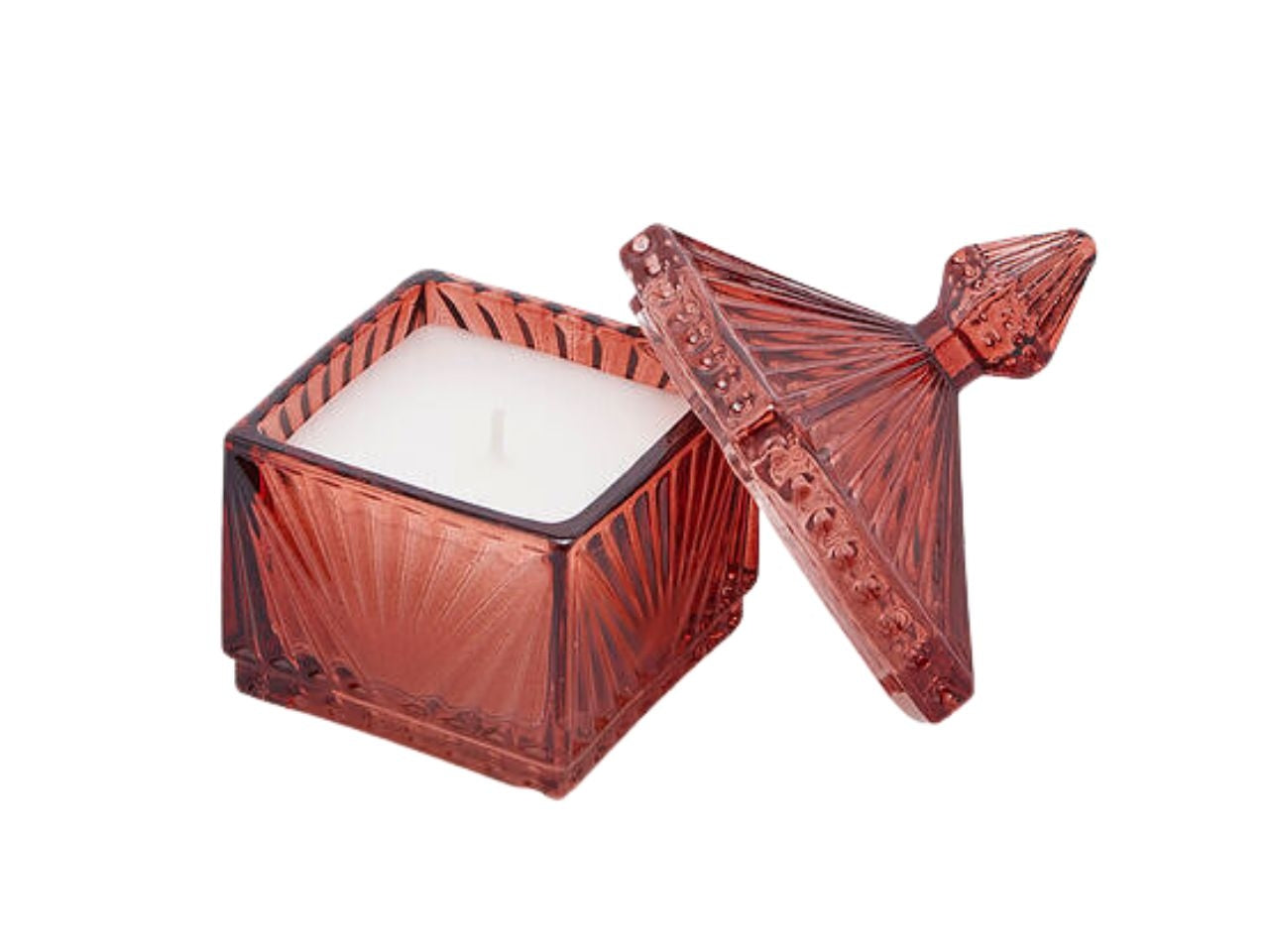 Candela in barattolo con coperchio Jasmine, profumazione nordic vetiver, stile moderno con decorazione a rilievo - 6,5x6,5x h.11,5 cm - Enzo De Gasperi