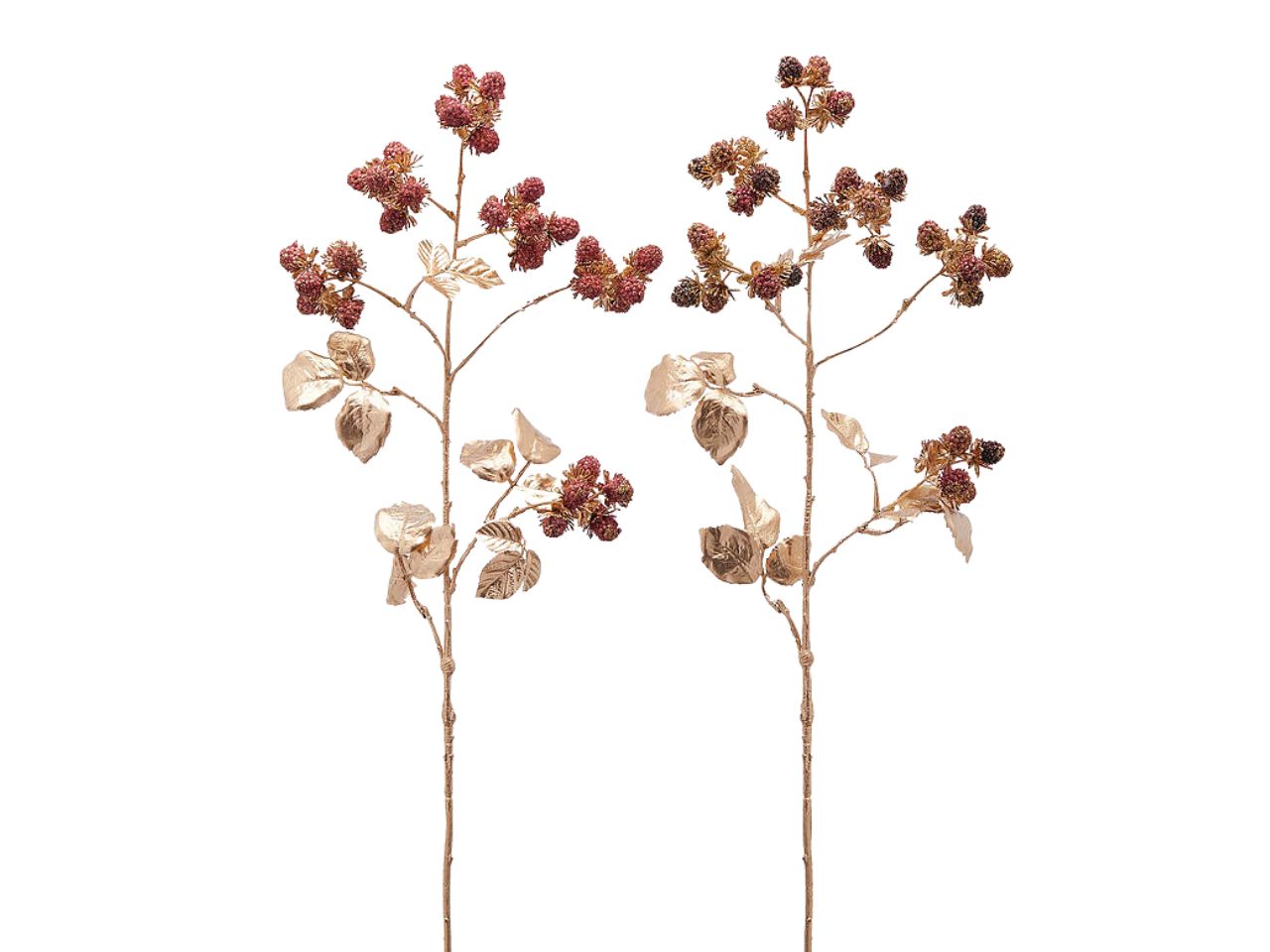 Ramo di mora in 2 assortimenti h.78cm rosso e oro