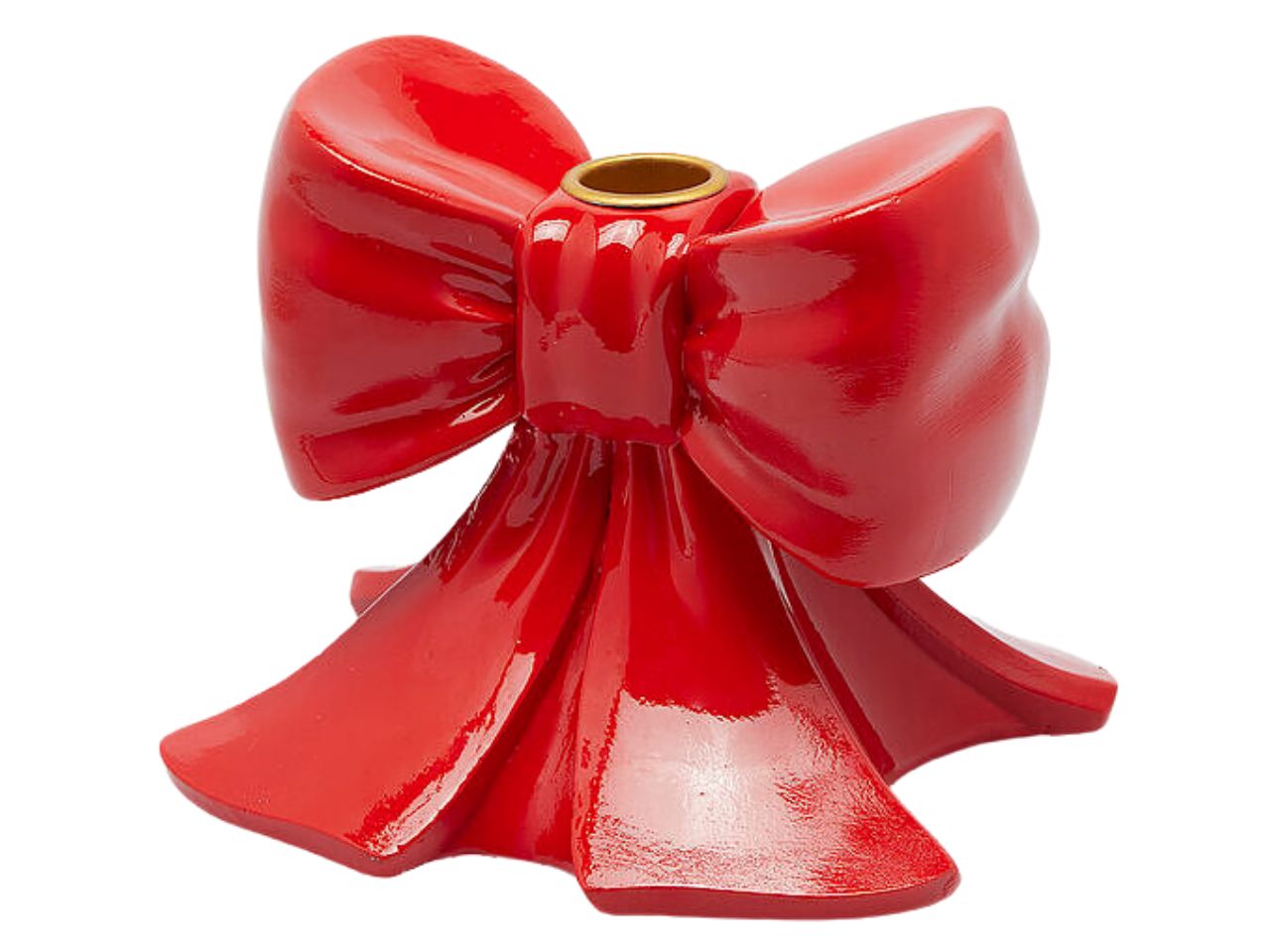 Portacandela fiocco h.11xl.13xl.13cm rosso