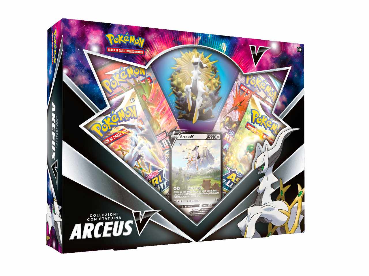 Scatola Carte Pokémon Collezione Con Statuina Arceus V  - Game Vision