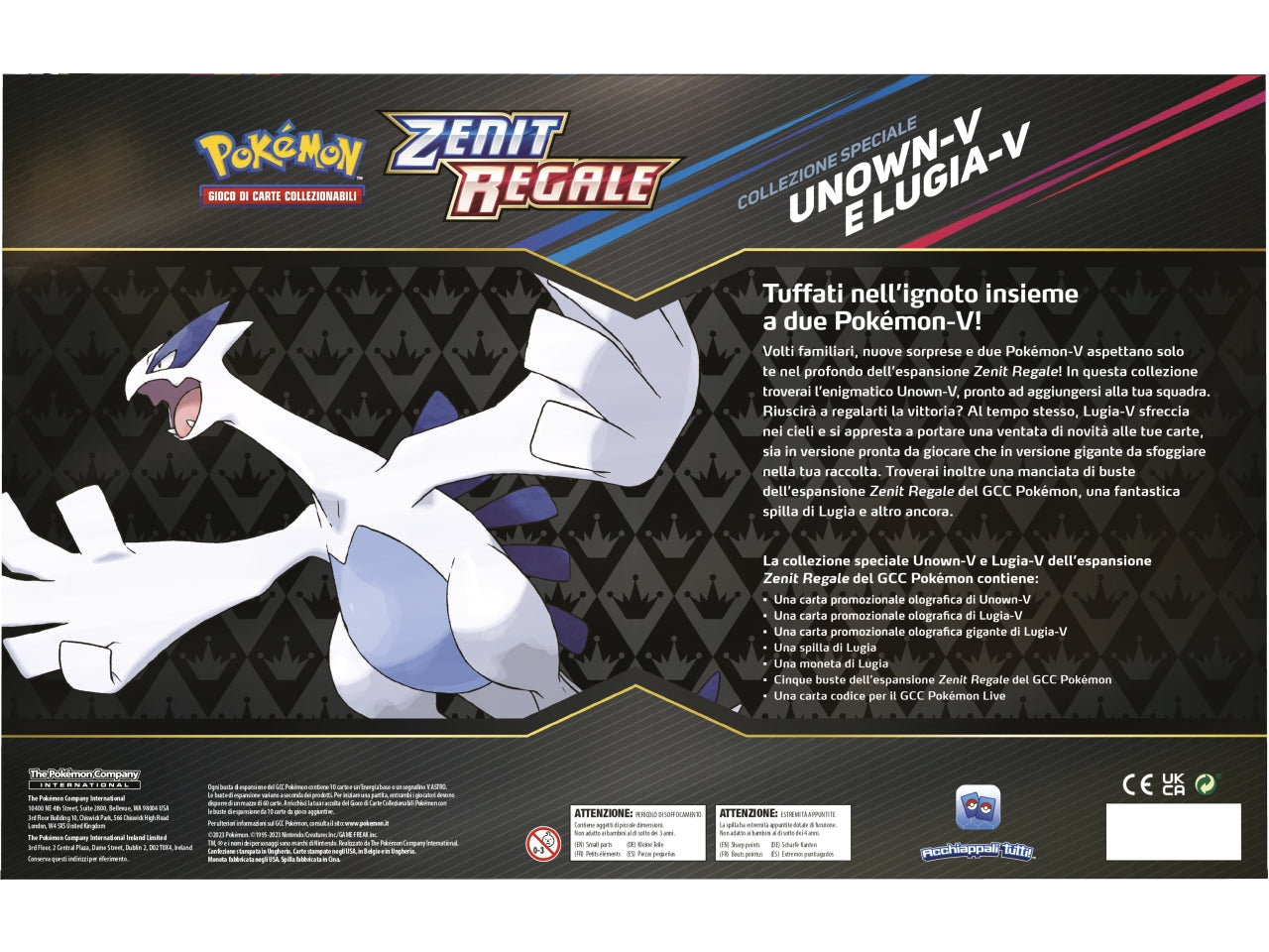 Scatola Carte Pokémon Spada e Scudo 12.5 Zenit Regale Collezione Speciale Unown-V e Lugia-V - Game Vision