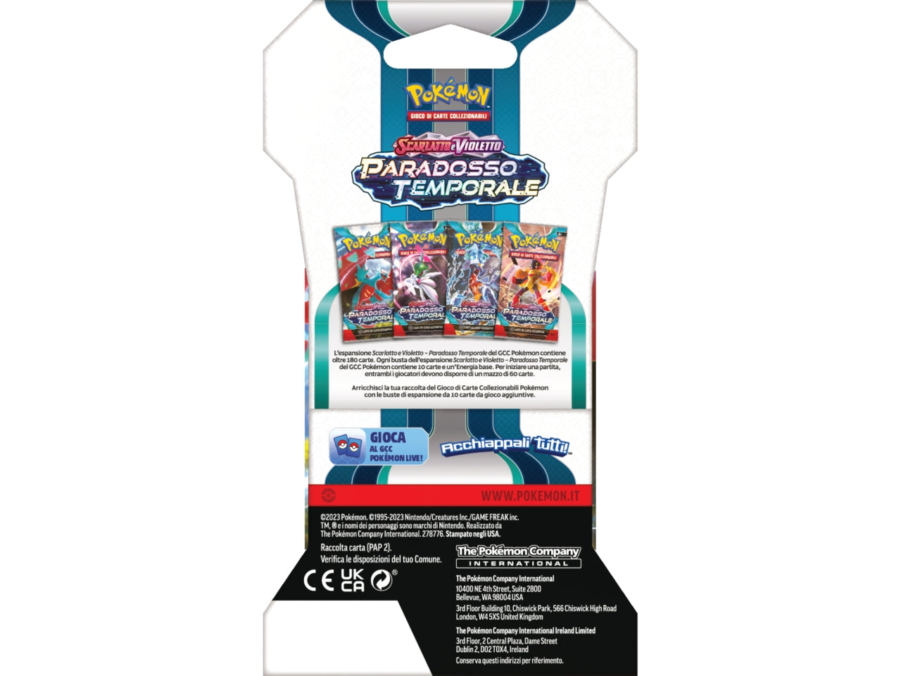 Bustina in Cartone Carte Pokémon Scarlatto E Violetto Paradosso Temporale - Game Vision