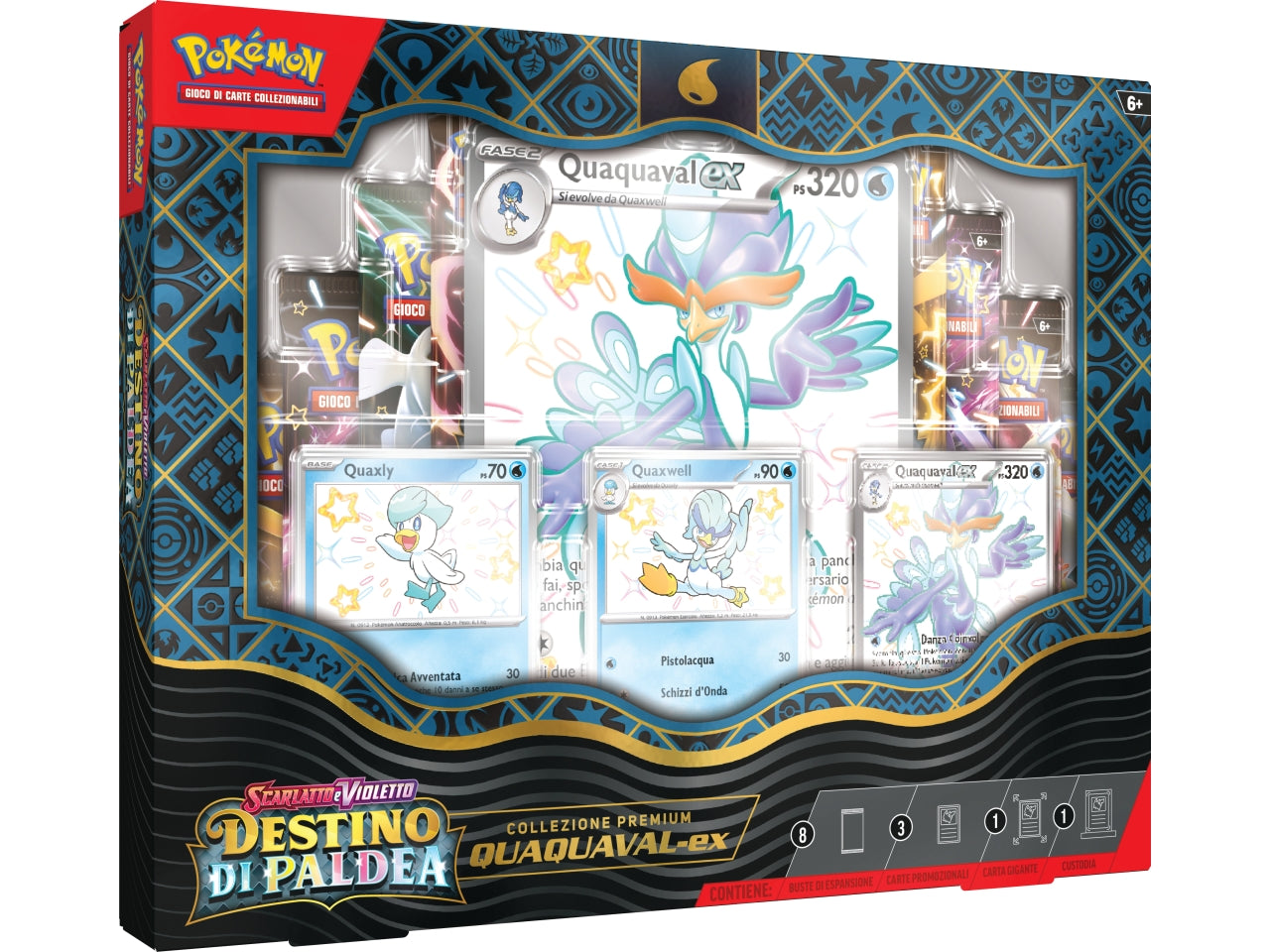 Scatola Carte Pokémon Premium Collection Mewscarada, Quaquaya e Skeledirge - Game Vision