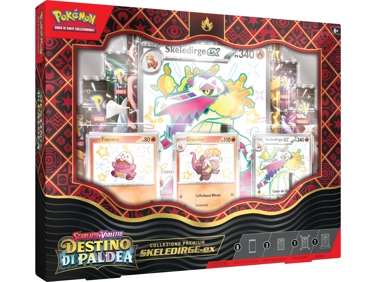 Scatola Carte Pokémon Premium Collection Mewscarada, Quaquaya e Skeledirge - Game Vision