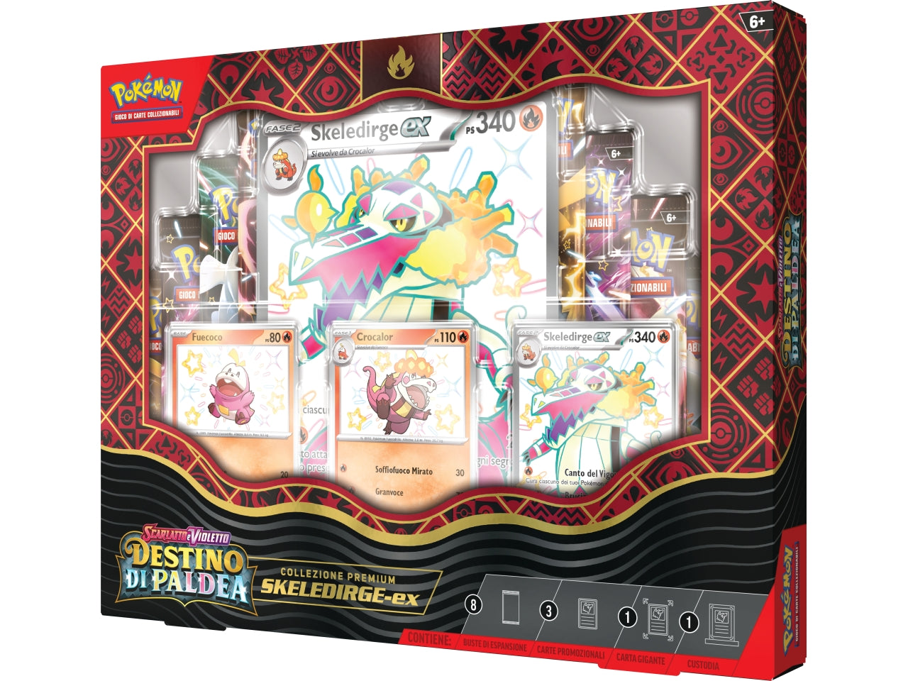 Scatola Carte Pokémon Premium Collection Mewscarada, Quaquaya e Skeledirge - Game Vision