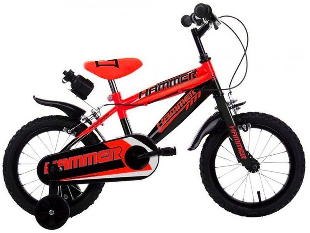 Bici misura 16 hammer nera e rossa