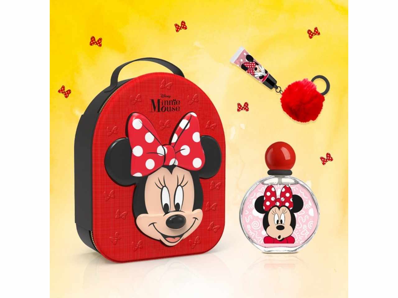 Minnie zainetto contenente edt 100ml, lipgloss e portachiavi
