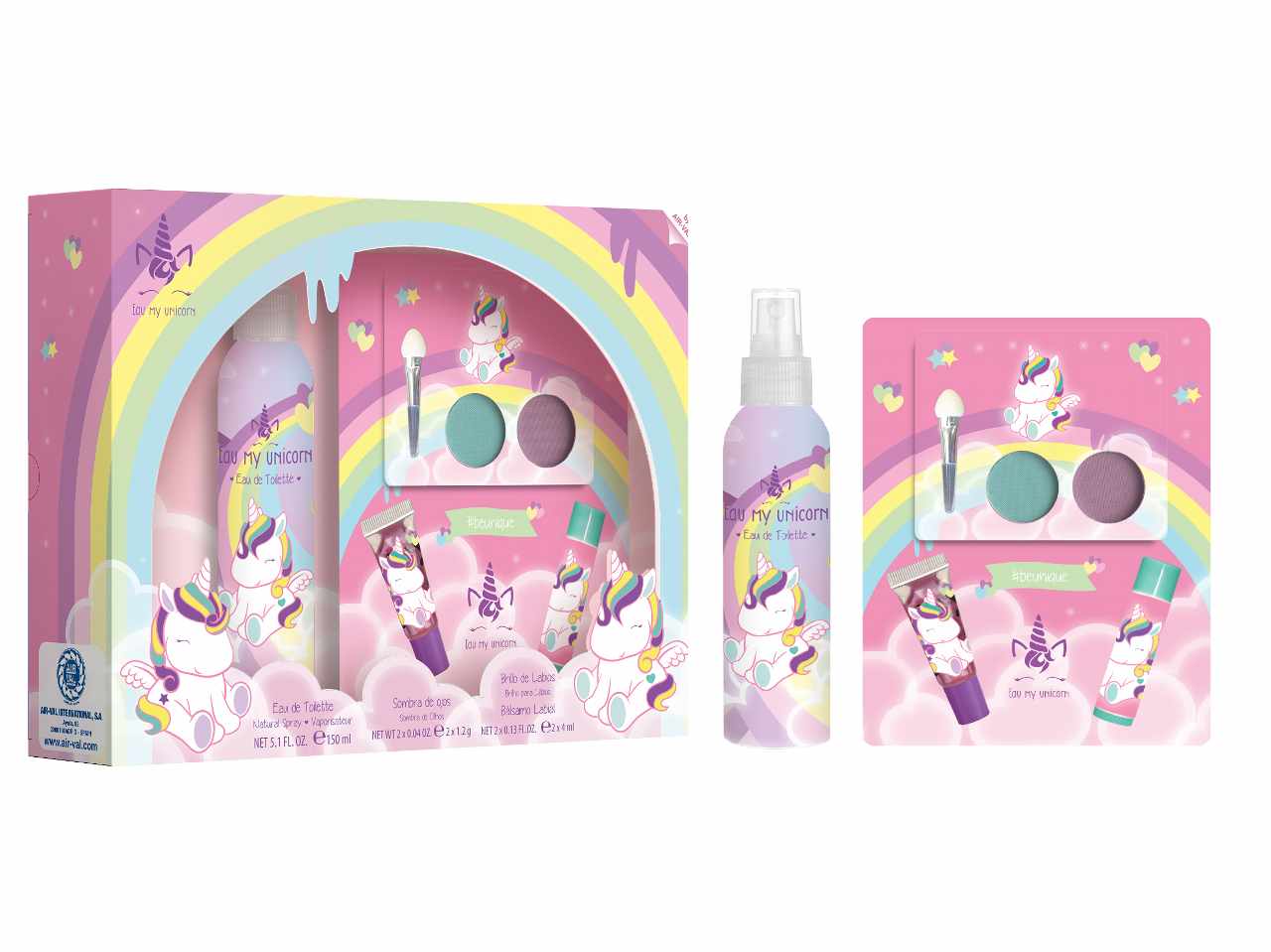 Eau my unicorn set regalo edt 100ml, ombretto e lipgloss