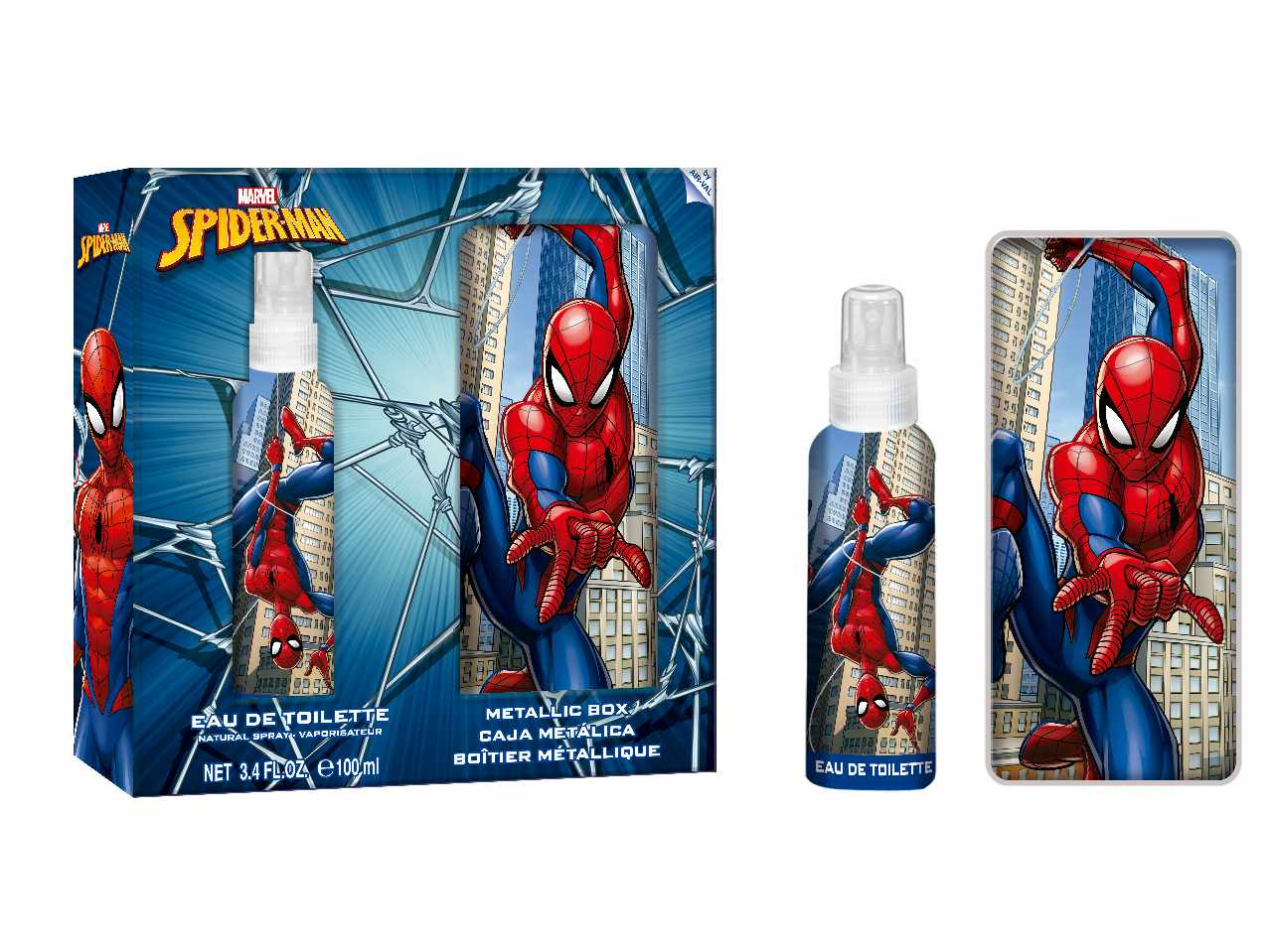 Spiderman set regalo edt 100ml e scatola in metallo