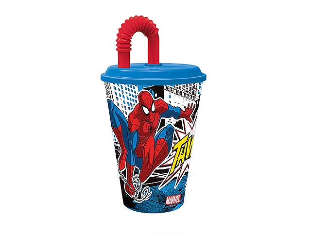 Spiderman bicchiere c/cannuccia 430ml st51330