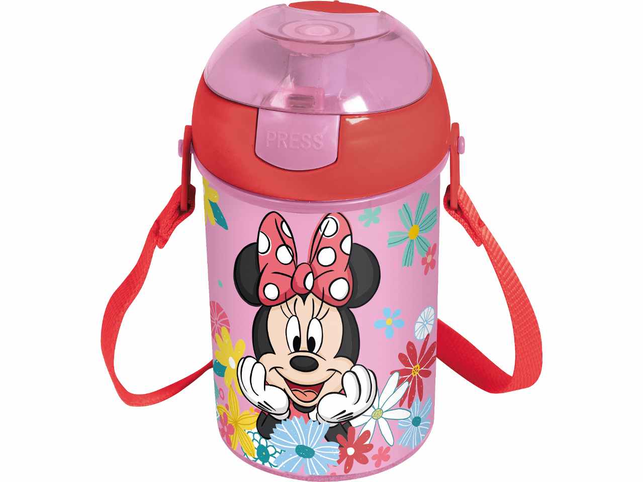 Minnie borraccia pop up da 450ml con tracolla