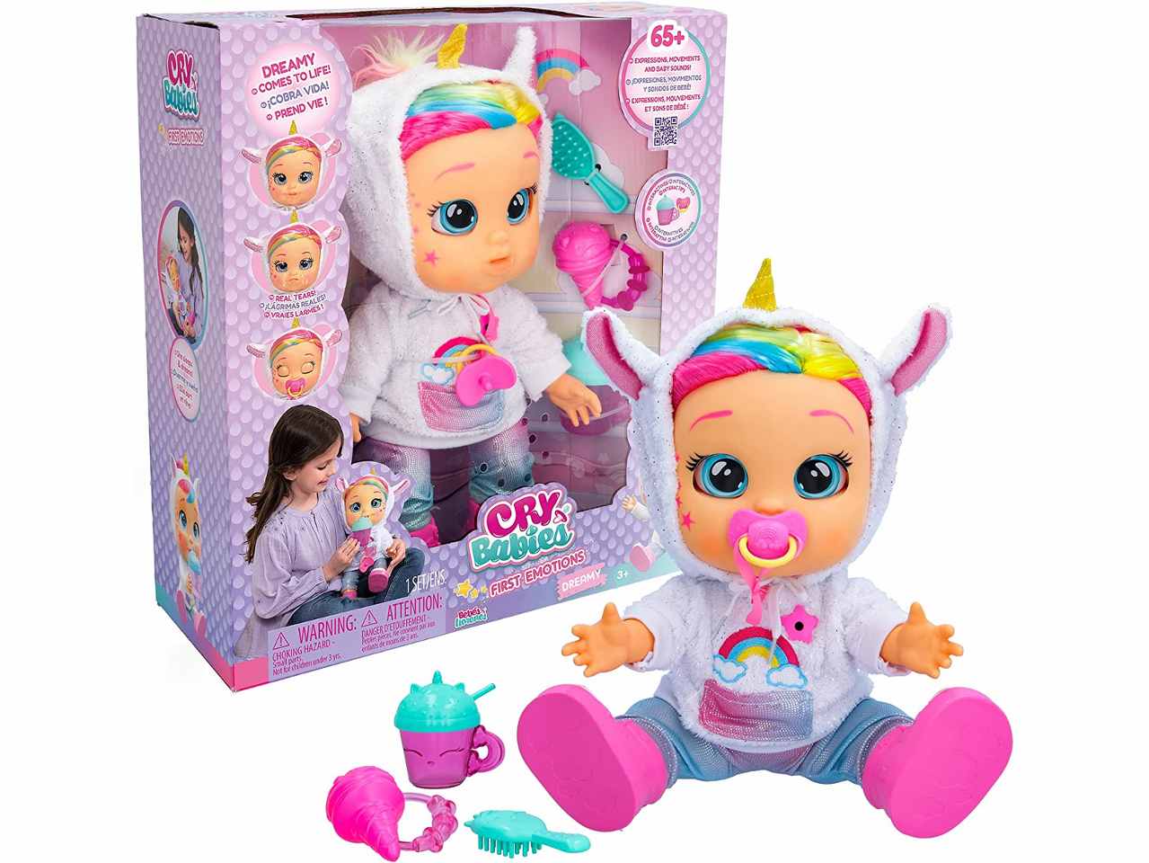 Cry Babies first emotions Dreamy Bambola morbida interattiva - IMC Toys