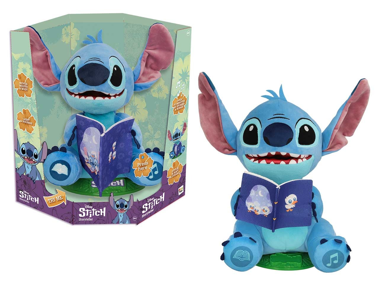 Disney Stitch Storyteller, Peluche raccontastorie interattivo per bambini 3+  Imc Toys