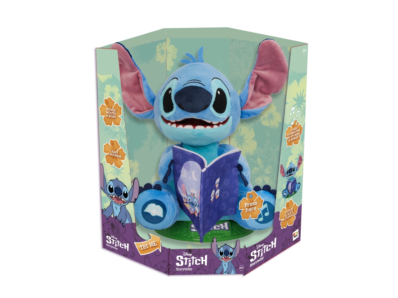Disney Stitch Storyteller, Peluche raccontastorie interattivo per bambini 3+  Imc Toys