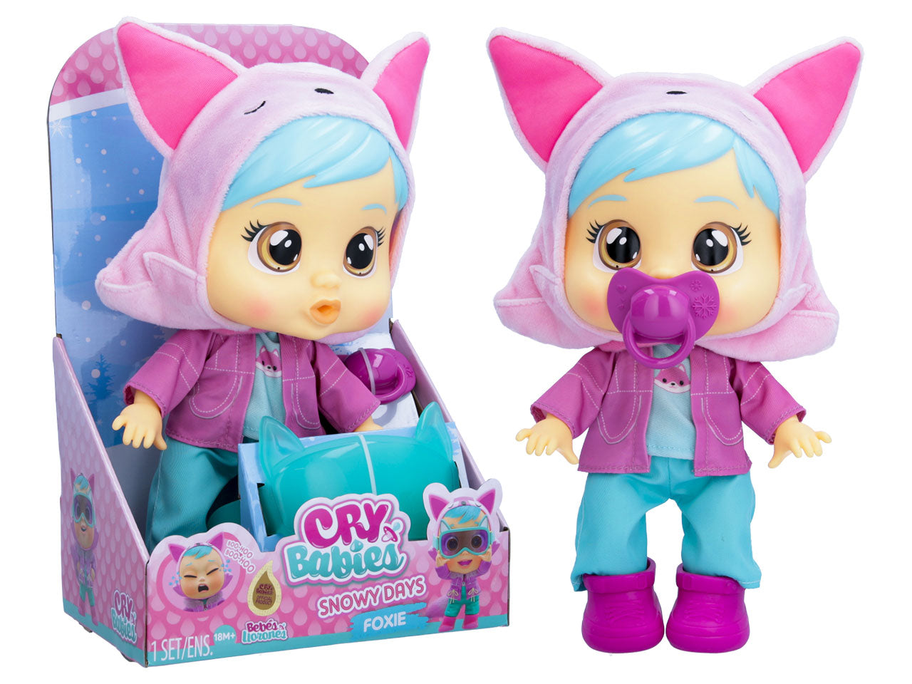 Imc bambola cry babies snowy days foxie