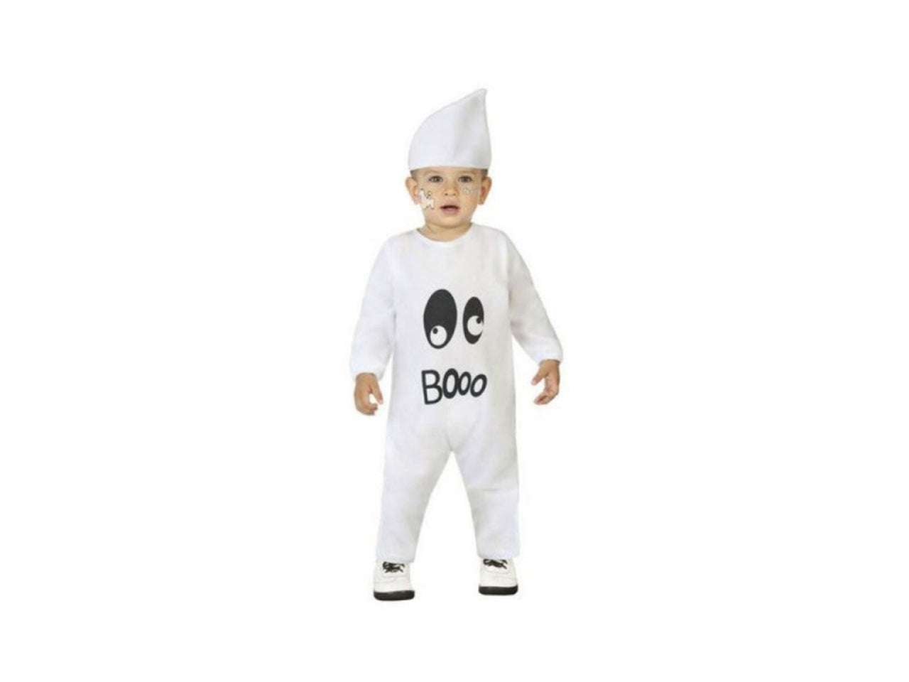 Costume da fantasma bianco e nero in poliestere taglia 12/24 mesi - Atosa