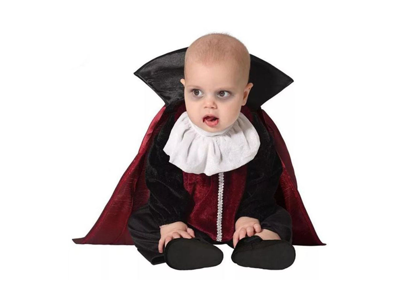 Costume da dracula bambino nero e bordeaux in poliestere taglia +24 mesi - Atosa