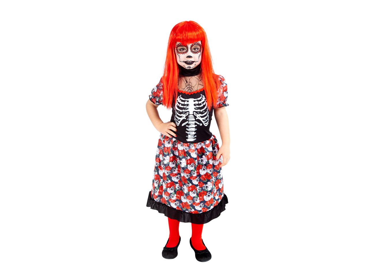 Rubies costume bella catrina taglia l 8-10 anni - vestito stampato