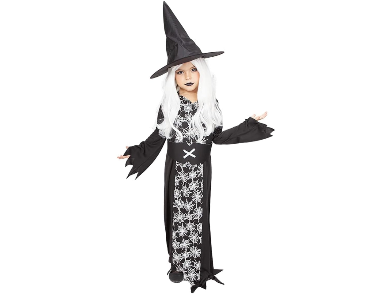 Rubies costume strega ragnatela fluorescente taglia 7-8 anni