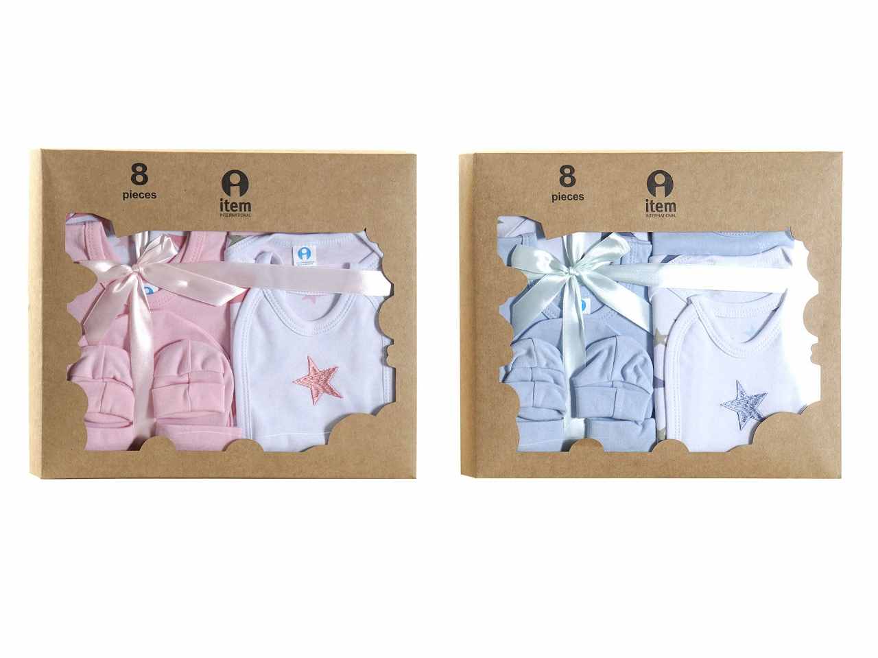 Set bebe' cotone 7 pezzi 0-6mesi stelle be-169983
