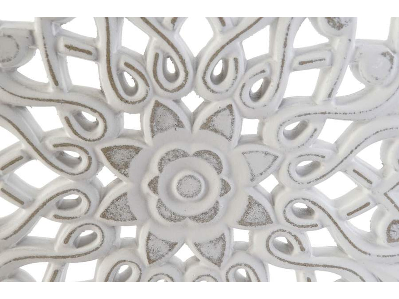 Decorazione rosone quadrato da parete boho bianco 37x37x2 cm - Item