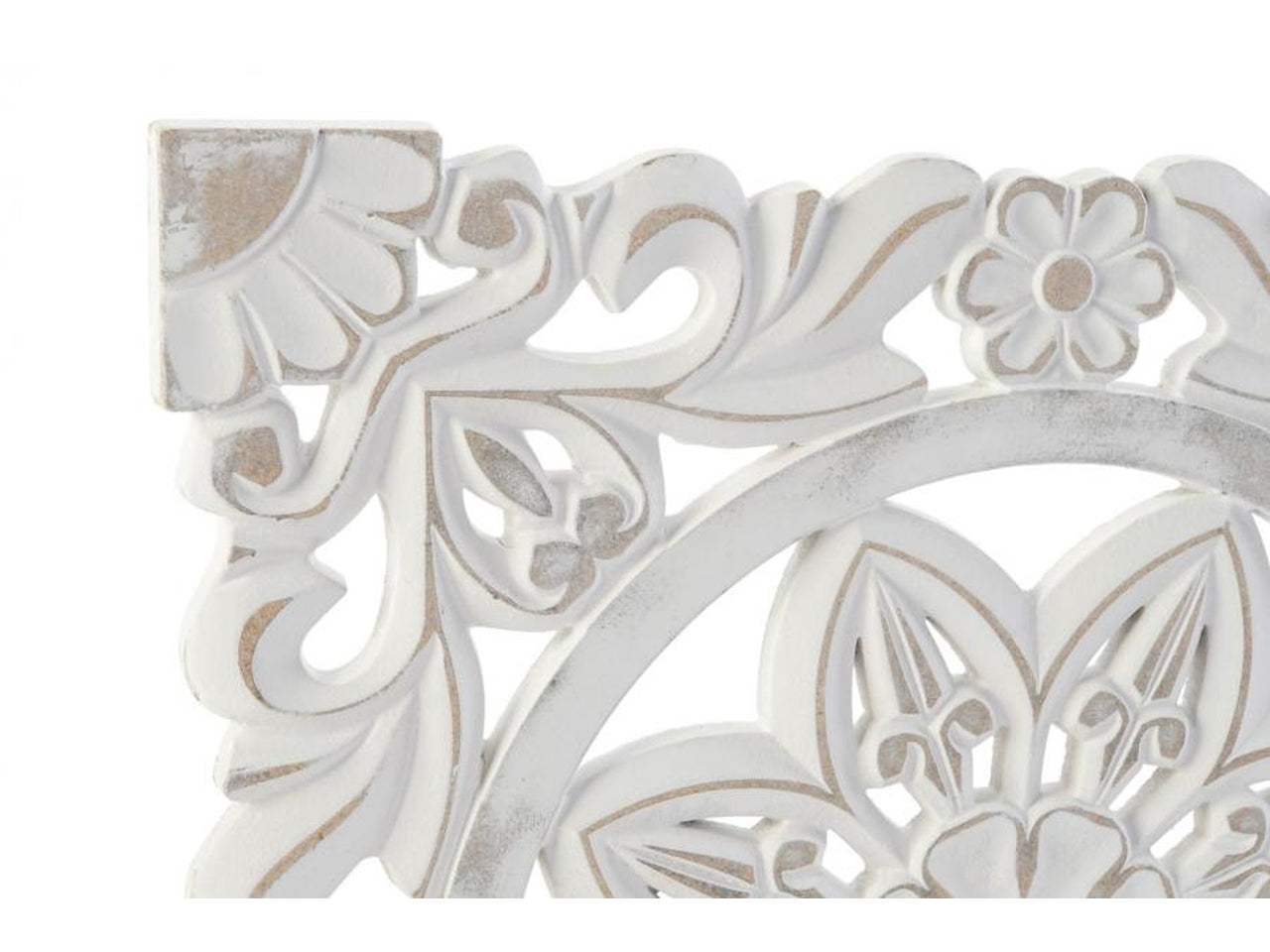 Decorazione rosone quadrato da parete boho bianco 37x37x2 cm - Item