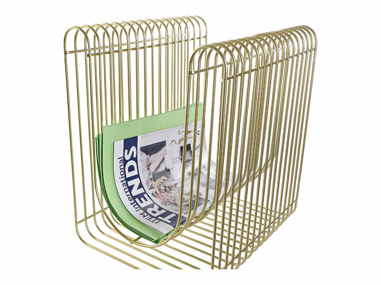 Porta riviste met.35x30x40 dorato mb-183634