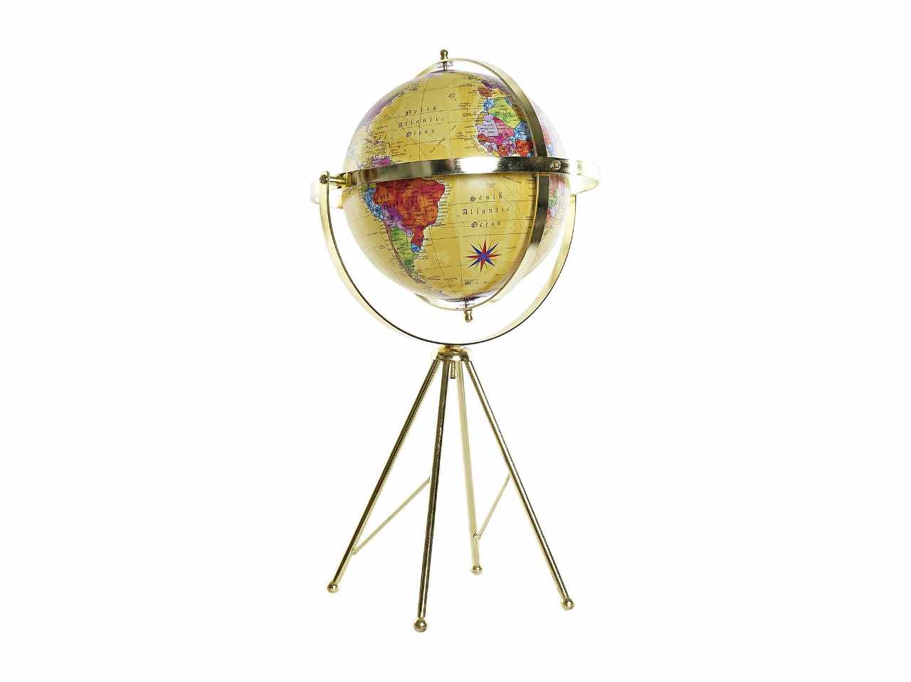 Mappamondo met.30x30x50 oro dh-185431