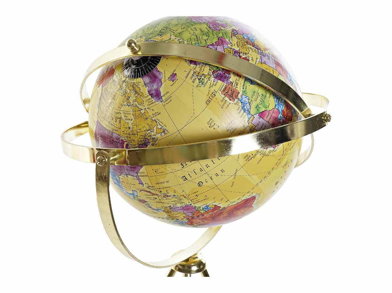 Mappamondo met.30x30x50 oro dh-185431
