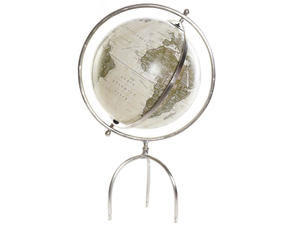Mappamondo 26x20x42 platinato dh-185720